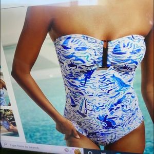 Anthropologie Maeve strapless swimsuit